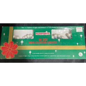 Vintage Merry Bright Mini Cluster Lights - 35 Super Bright NIB Tested Works